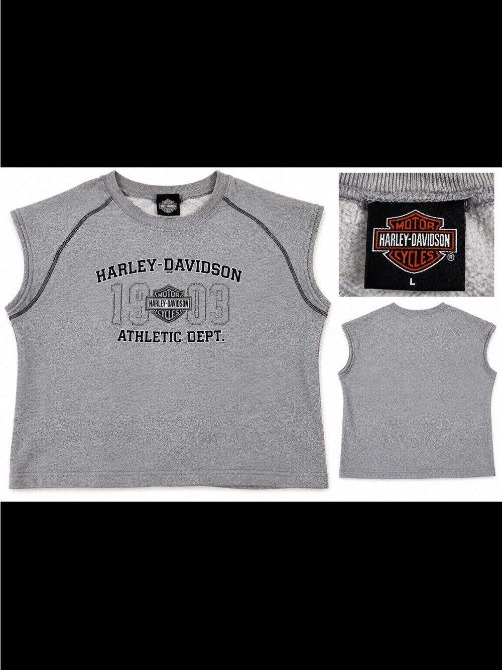 Harley-Davidson Gray Athletic Sleeveless Tee with Logo